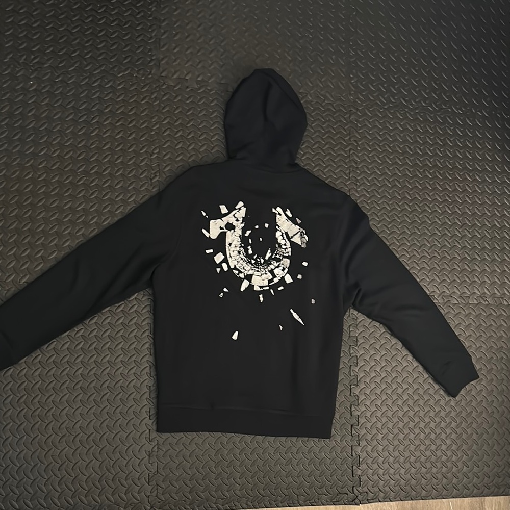 True Religion Black Hoodie with Graphic Design